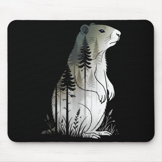 Wald-Wildlife-Tier-Murmeltiertag-Murmeltier-Trupp Mousepad (Vorne)