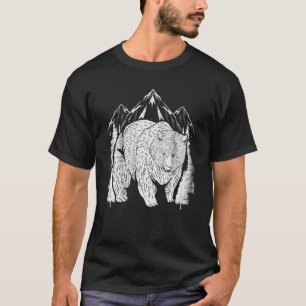 Wald Wildnis Natur Außengebirge Grizzly B T-Shirt