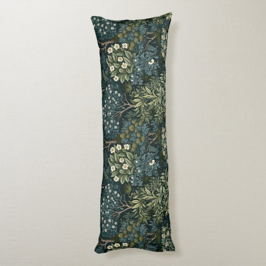 Wald, William Morris, Blumenmuster, Natur Seitenschläferkissen (Rückseite (Vertikal))