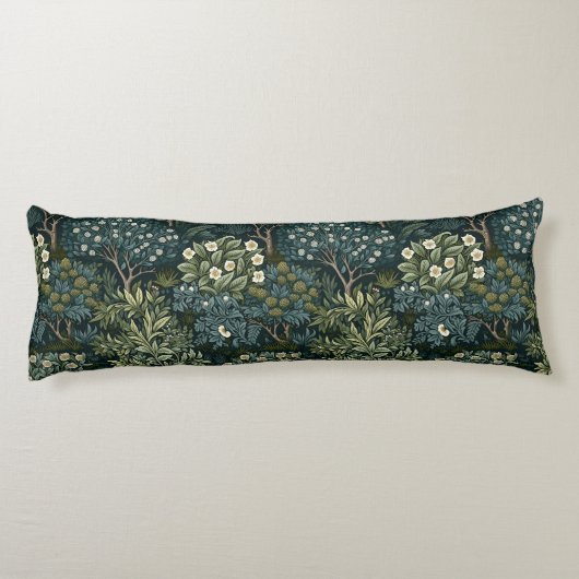 Wald, William Morris, Blumenmuster, Natur Seitenschläferkissen (Rückseite)