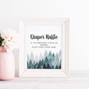 Wald-Windeln-Raffel-Zeichen Poster