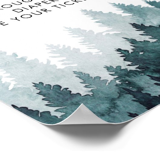 Wald-Windeln-Raffel-Zeichen Poster (Ecke)