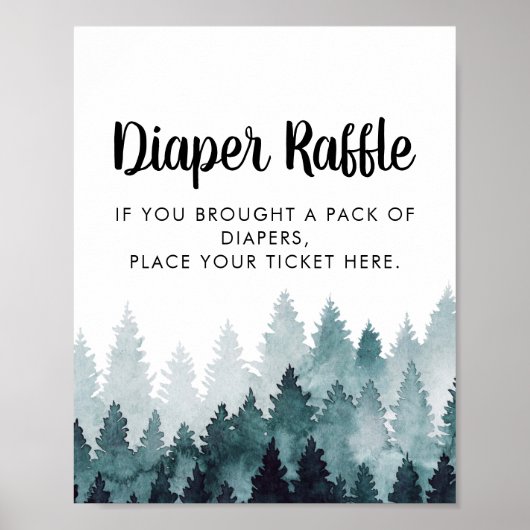 Wald-Windeln-Raffel-Zeichen Poster (Vorne)