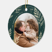 Wald | Winter Laurel Foto Keramik Ornament (Links)