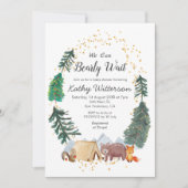 Wald Wir können frühzeitig abwarten Baby-Dusche Ei Einladung (Vorderseite)