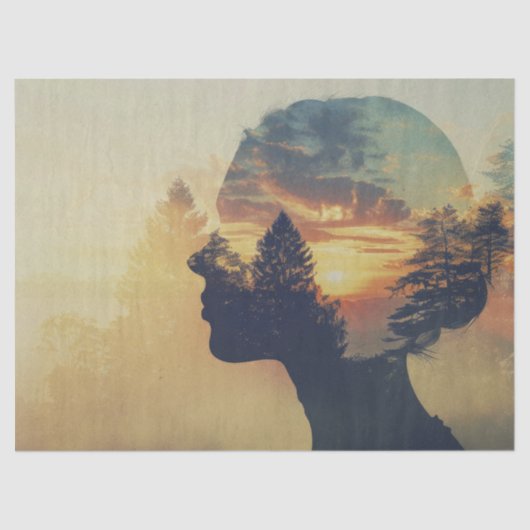 Wald Woman Decoupage Seidenpapier (Vorderseite)