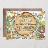 Wald Woodland Animal Wild One Einladung (Vorne/Hinten)
