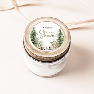 Wald Woodland Animals Baby Dusche Gefallen Runder Aufkleber