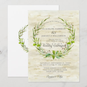 Wald Woodland BOHO Birch Barkreath Einladung