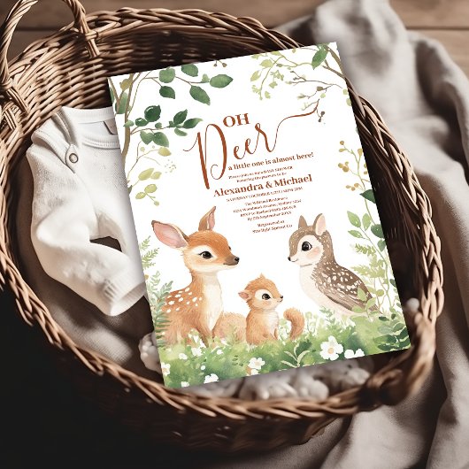 Wald Woodland Oh Deer Forest Einladung