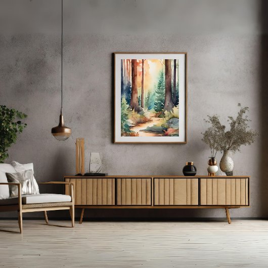 Wald Woodsy in Aquarellblaster Poster