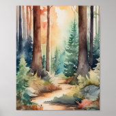 Wald Woodsy in Aquarellblaster Poster (Vorne)