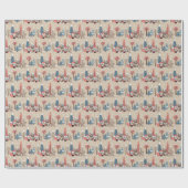 Wald-Wunderwald-Tiere Winter Geschenkpapier (Flach)