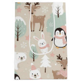 Wald-Wunderwald-Tiere Winter Mittlere Geschenktüte (Rückseite)