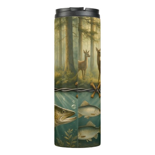 Wald zu Stream, wilde Fülle Thermosbecher (Rückseite)