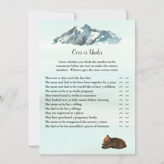 Waldabenteuer auf oder unter Bären Einladung (Vorderseite)