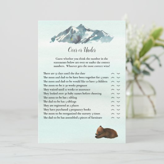 Waldabenteuer auf oder unter Bären Einladung (Stehend Vorderseite)