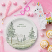Waldabenteuer beginnt Babyduschkarte Pappteller (Party)