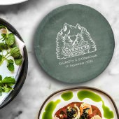 Waldabenteuer beginnt Zitat rustikale Grüne Hochze Pappteller