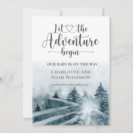 Waldabenteuer Blau Grüne Farbe Ankündigung (Vorderseite)