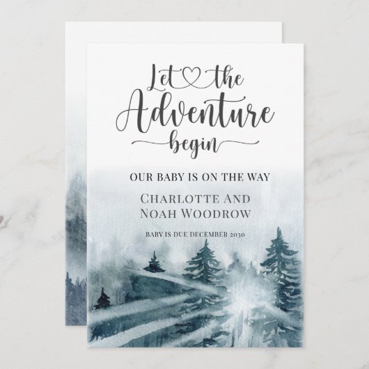 Waldabenteuer Blau Grüne Farbe Ankündigung (Vorne/Hinten)