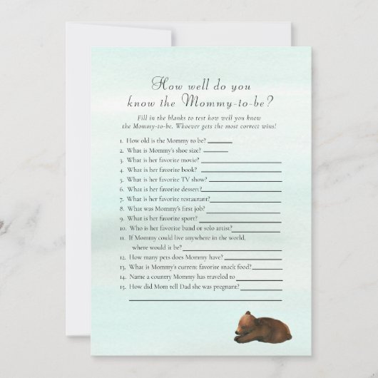 Waldabenteuer, das Mommy Best Bears Game kennt Einladung (Vorderseite)