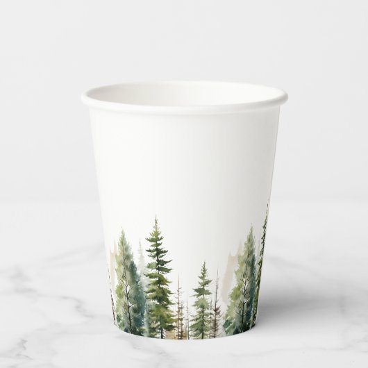 Waldabenteuer erwartet die Babydusche Pappbecher (Rückseite)