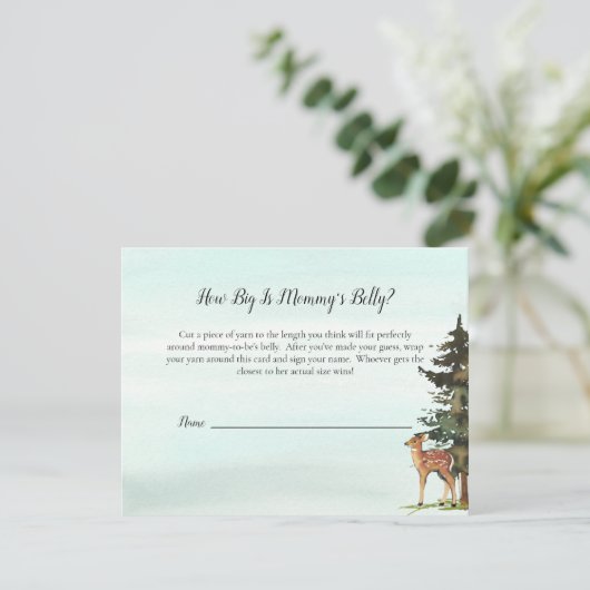 Waldabenteuer-Mommy's Bauchgröße Deers Game Einladung (Stehend Vorderseite)