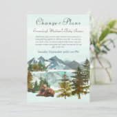 Waldabenteuer Rustikale Bären Planänderung Einladung (Stehend Vorderseite)