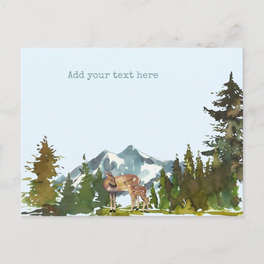 Waldabenteuer Rustikale Hirsche Postkarte (Vorderseite)