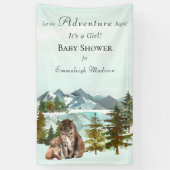 Waldabenteuer Rustikale Lynx Babydusche Banner (Vertikal)