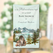 Waldabenteuer Rustikale Lynx Babydusche Banner