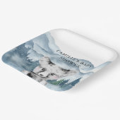 Waldabenteuer Wasserfarbengebirge Kinderdusche Pappteller (Gewinkelt)