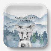 Waldabenteuer Wasserfarbengebirge Kinderdusche Pappteller (Vorderseite)