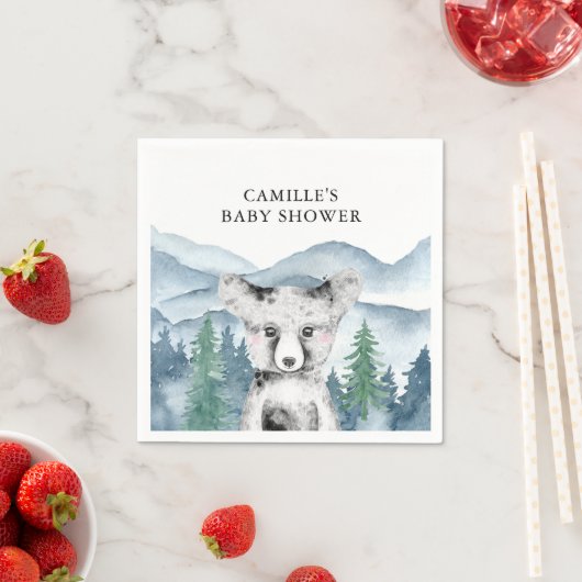 Waldabenteuer Wasserfarbengebirge Kinderdusche Serviette (Beispiel)