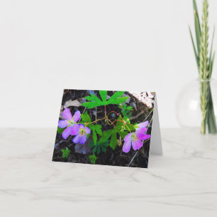 Waldanmerkungs-Karten-Wildblumen Karte