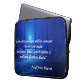 Waldästhetische Landschaft Dunkelblau motivierend Laptopschutzhülle (Vorderseite Links)