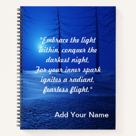 Waldästhetische Landschaft Dunkelblau motivierend Notizblock