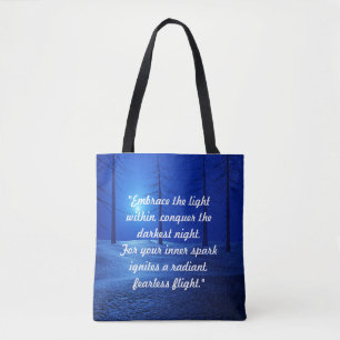 Waldästhetische Landschaft Dunkelblau motivierend Tasche
