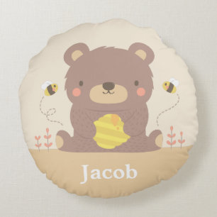 Waldbaby-Bär scherzt Raum-Dekor-Wurfs-Kissen Rundes Kissen