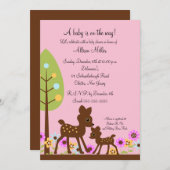 Waldbaby-Rotwild-Babyparty-Einladung Einladung (Vorne/Hinten)