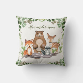 Waldbaby-Tier-Grün-Kinderzimmer-Dekoration Kissen