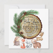 Waldbabydusche Einladung (Vorderseite)