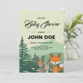 WaldBabyparty-Einladungs-Schablone Einladung (Stehend Vorderseite)