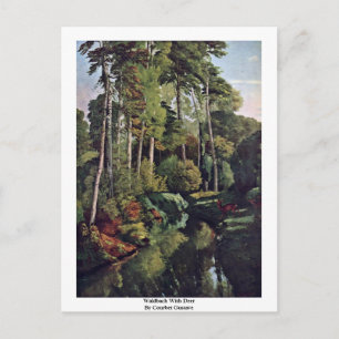 Waldbach mit Hirsch von Courbet Gustave Postkarte