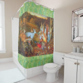 WALDBÄHNE, Hirsche und Tiere im Herbst Duschvorhang (Beispiel)