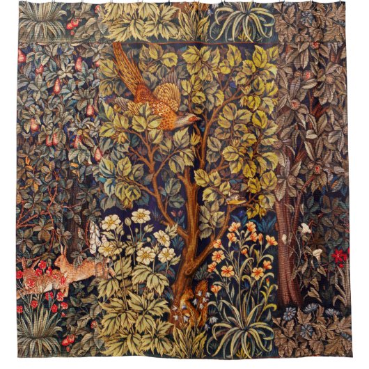 WALDBÄLDER Haare, Pheasant, braun Duschvorhang (Vorderseite)