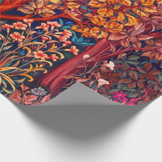 WALDBÄLDER Hares, Pheasant, Rote Blüte Geschenkpapier (Ecke)