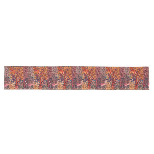 WALDBÄLDER Hares, Pheasant, Rote Blüte Großer Tischläufer (Horizontal)