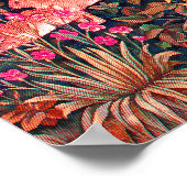 WALDBÄLDER Hares, Pheasant, Rote Blüte Poster (Ecke)